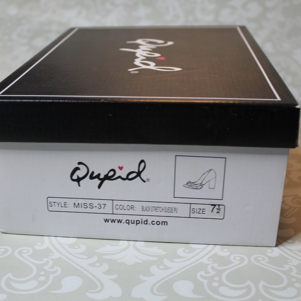 Qupid Black Ruffle Heels Size 7.5 - Picture 6 of 6